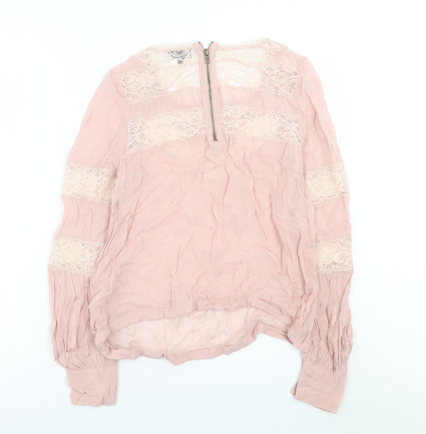 Topshop Womens Pink  Viscose Basic Blouse Size 10 Collared