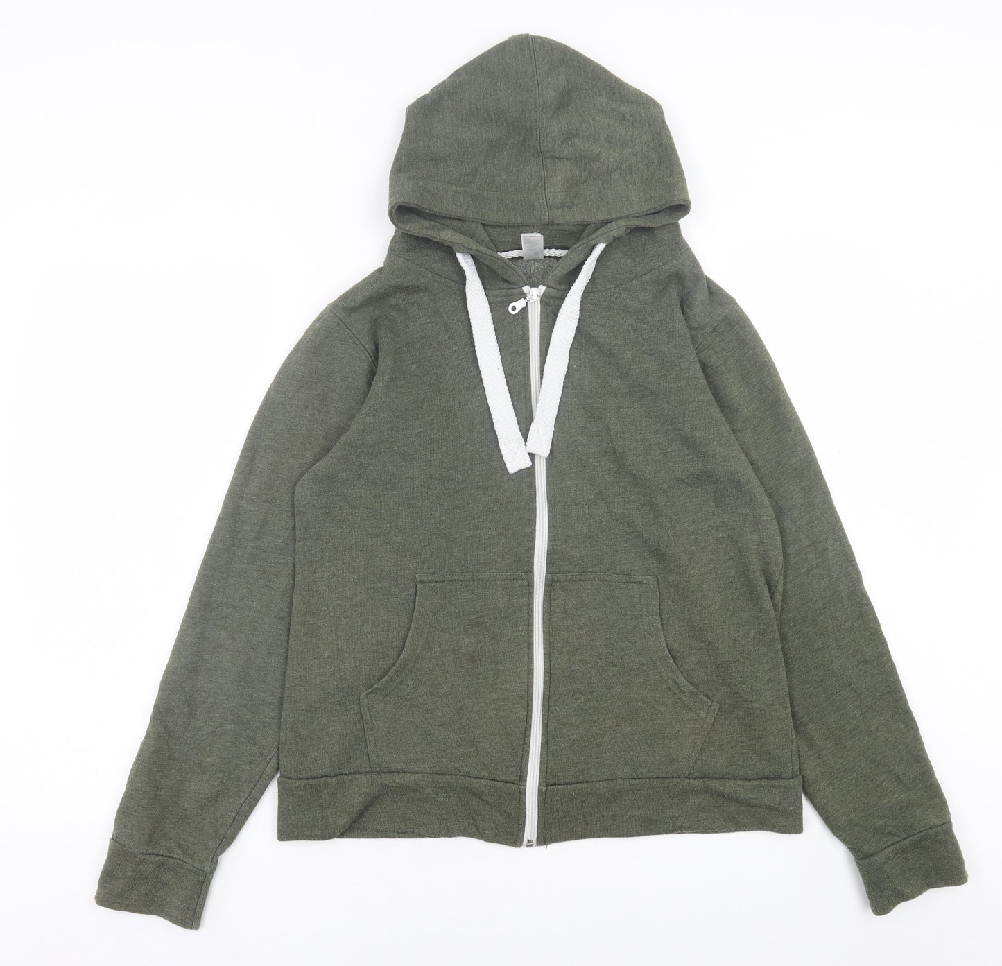 American Authentic Mens Green  Cotton Full Zip Hoodie Size S