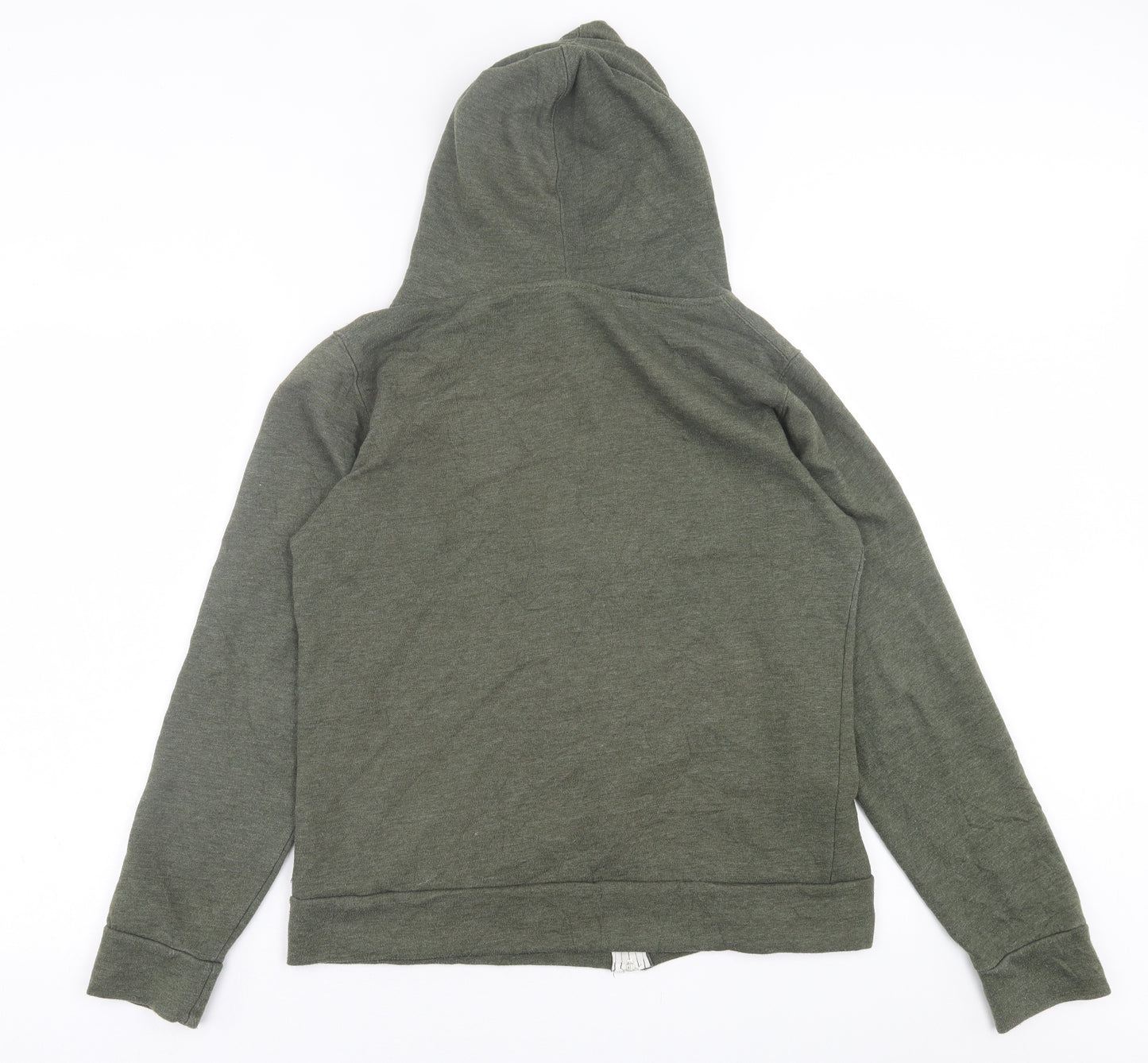 American Authentic Mens Green  Cotton Full Zip Hoodie Size S