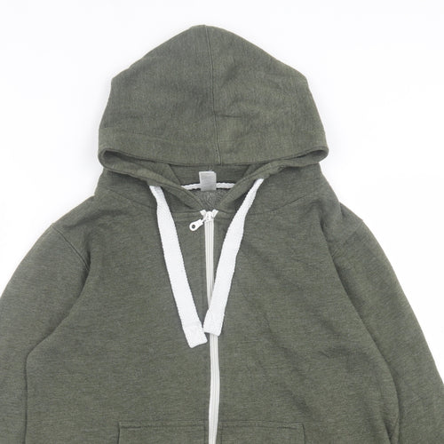 American Authentic Mens Green  Cotton Full Zip Hoodie Size S