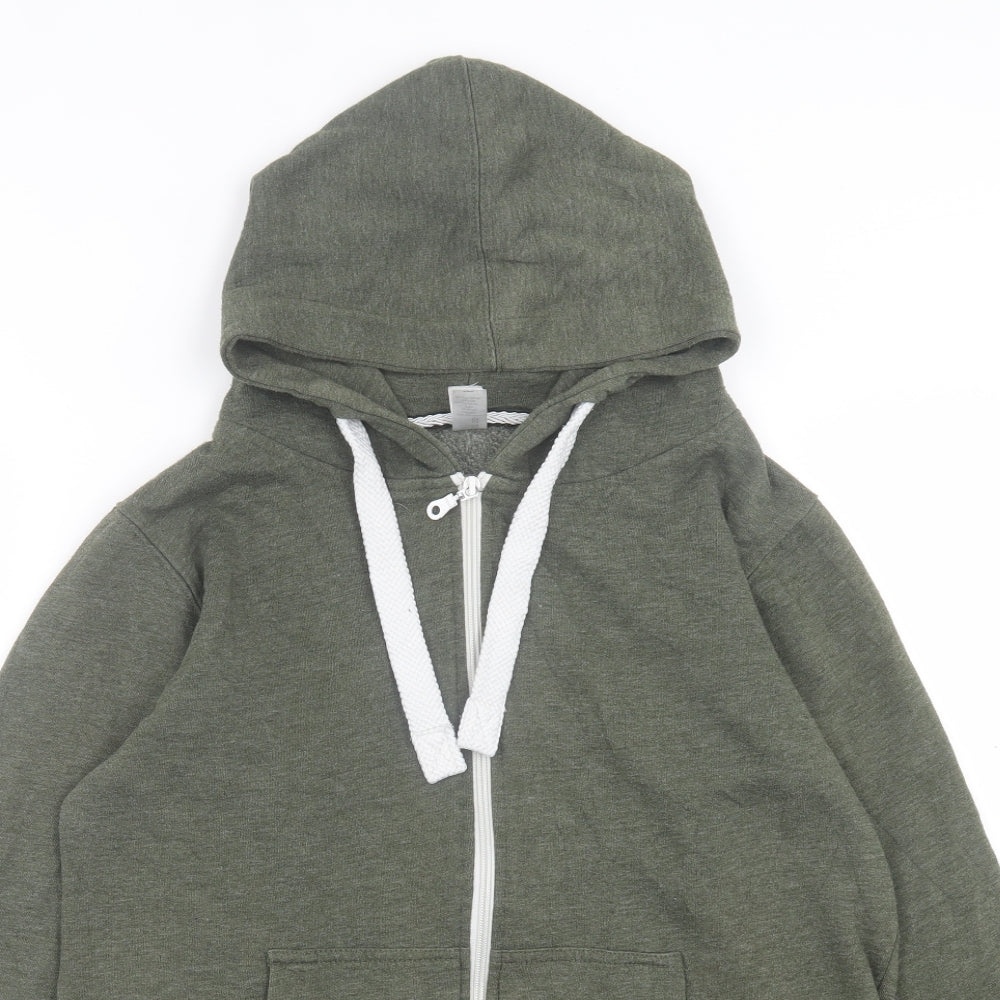 American Authentic Mens Green  Cotton Full Zip Hoodie Size S