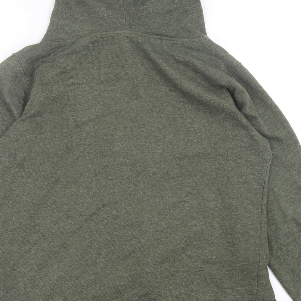 American Authentic Mens Green  Cotton Full Zip Hoodie Size S