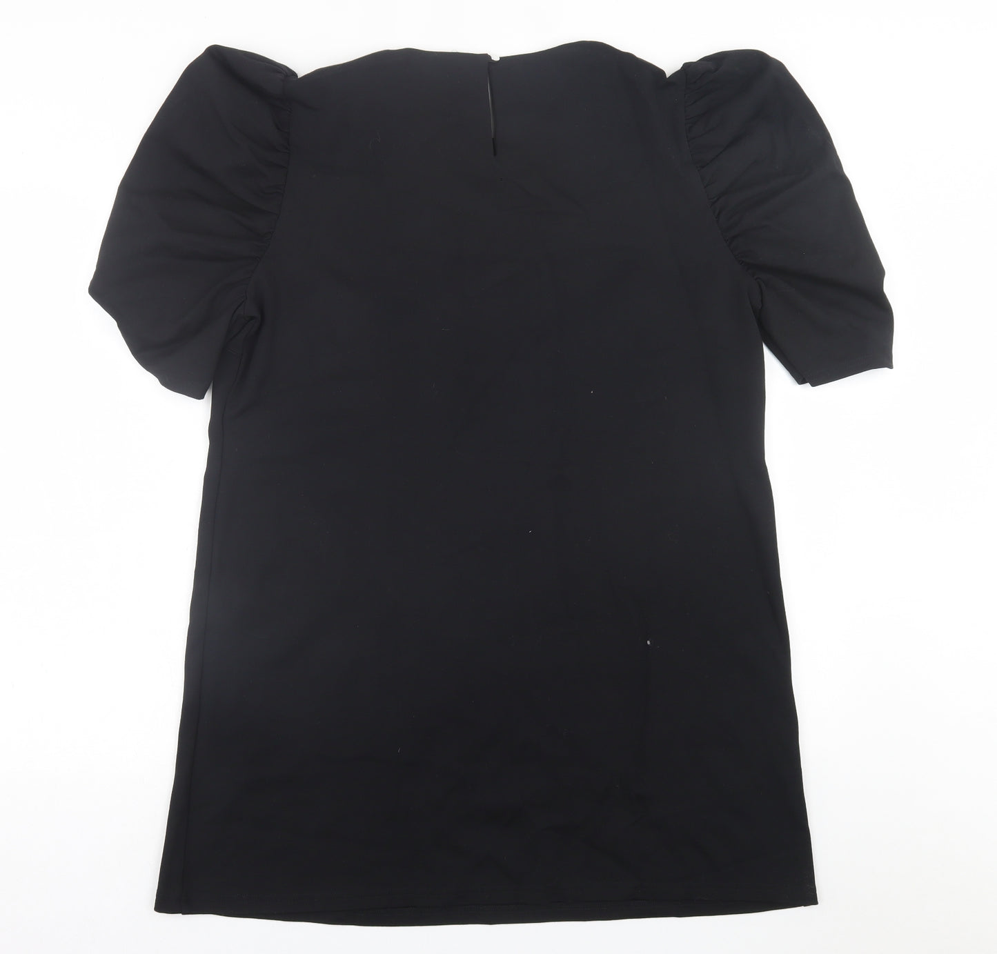 Dorothy Perkins Womens Black  Polyester A-Line  Size 16  Crew Neck Button