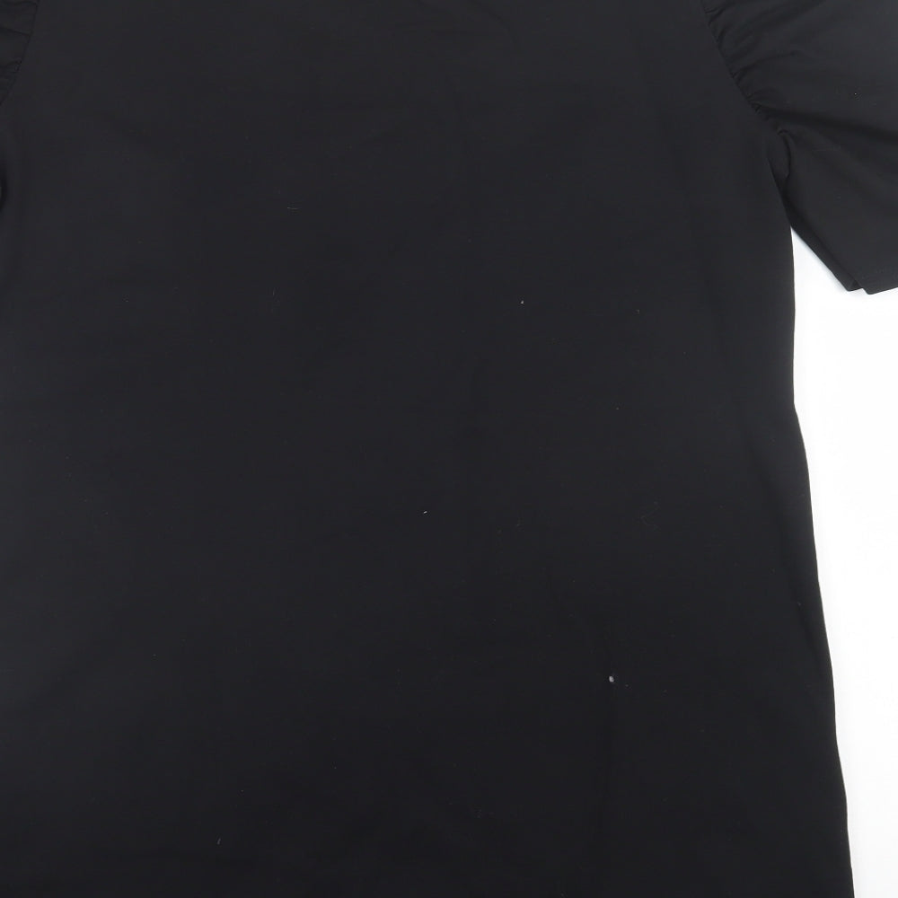 Dorothy Perkins Womens Black  Polyester A-Line  Size 16  Crew Neck Button