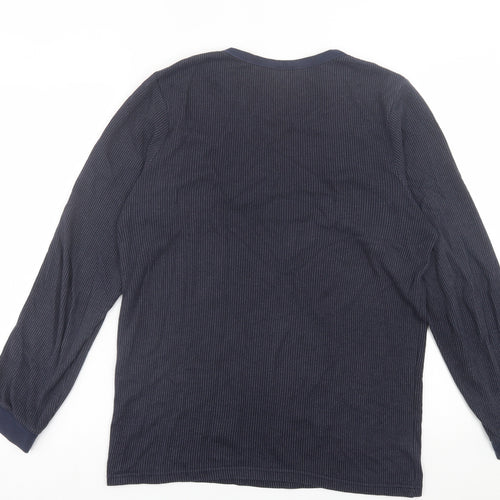 Livergy Mens Blue Striped Polyester  T-Shirt Size M Crew Neck