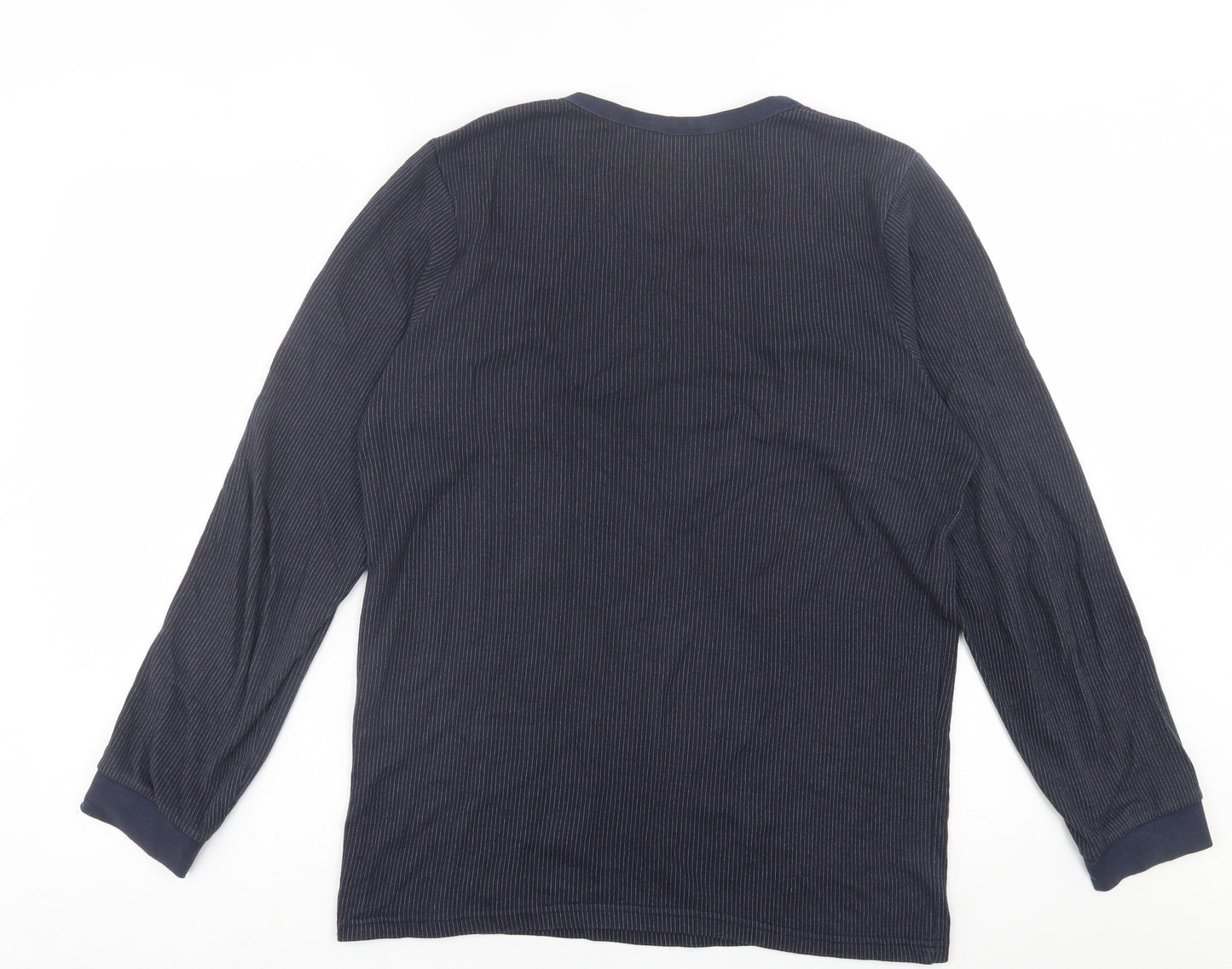 Livergy Mens Blue Striped Polyester  T-Shirt Size M Crew Neck