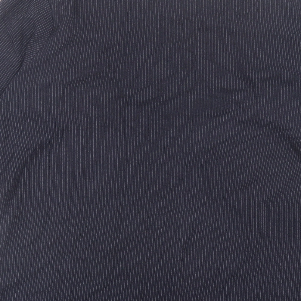 Livergy Mens Blue Striped Polyester  T-Shirt Size M Crew Neck