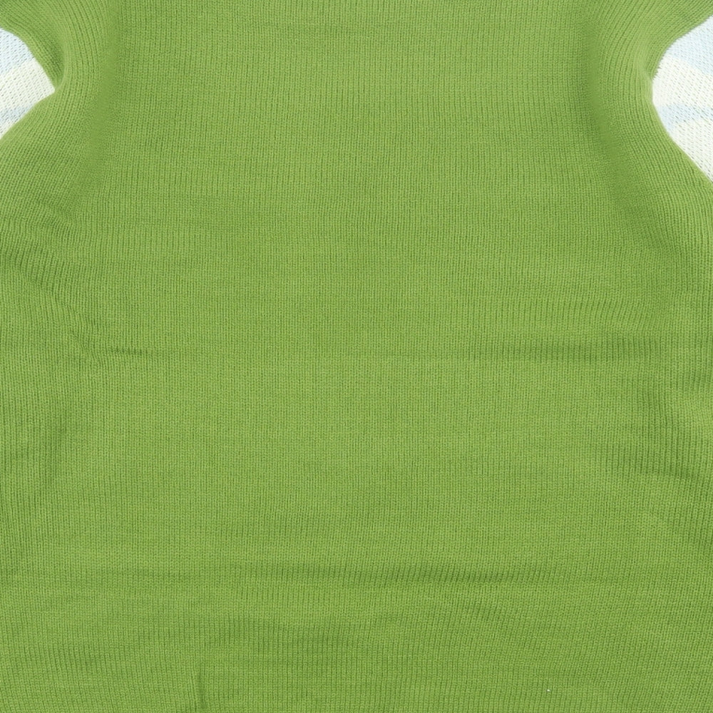 Reclaimed Vintage Mens Green Crew Neck  Acrylic Pullover Jumper Size 2XL