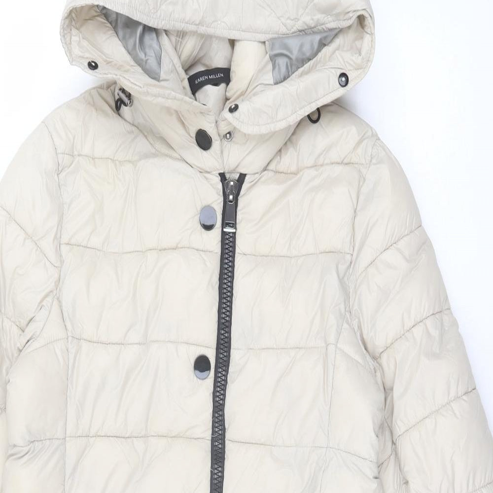 Karen Millen Womens Beige   Overcoat Coat Size S  Zip