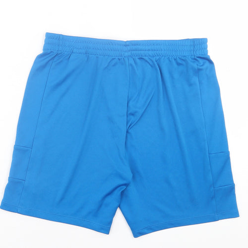 ASICS Mens Blue  Polyester Sweat Shorts Size L L7 in Regular Tie