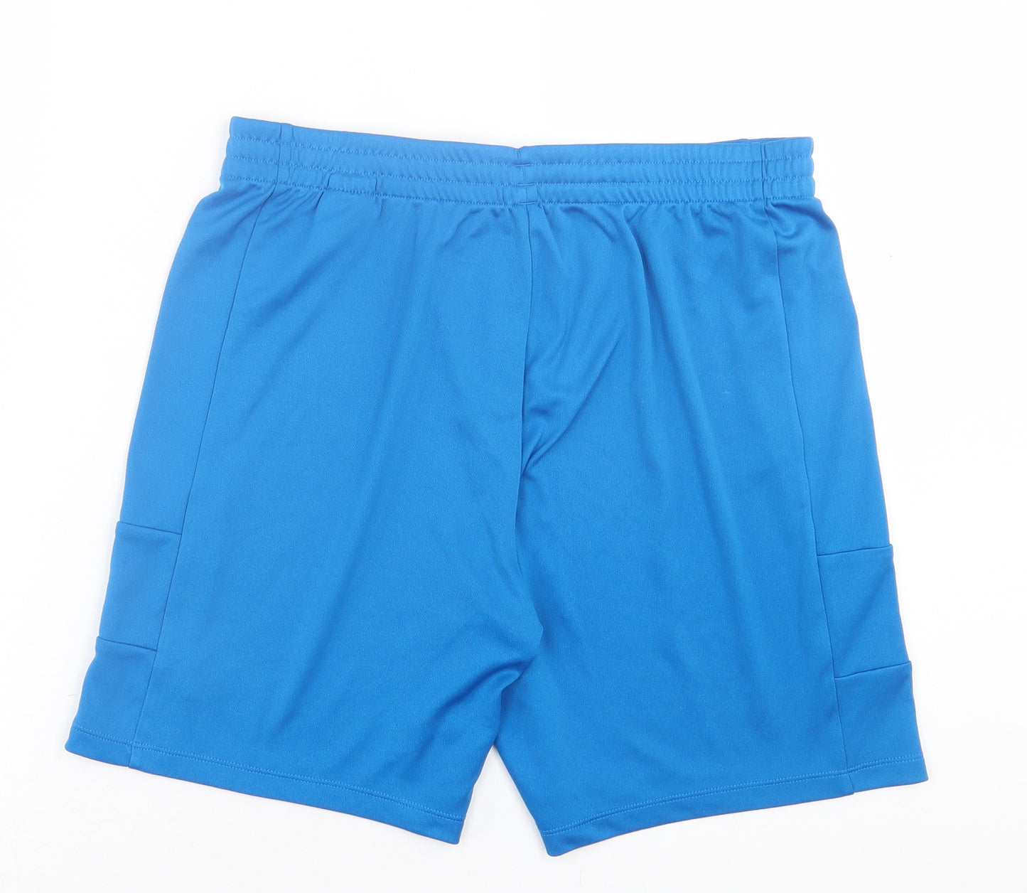 ASICS Mens Blue  Polyester Sweat Shorts Size L L7 in Regular Tie