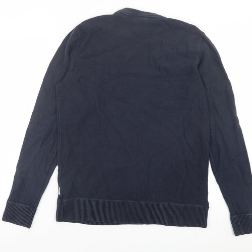 JACK & JONES Mens Blue Crew Neck  Cotton Pullover Jumper Size M