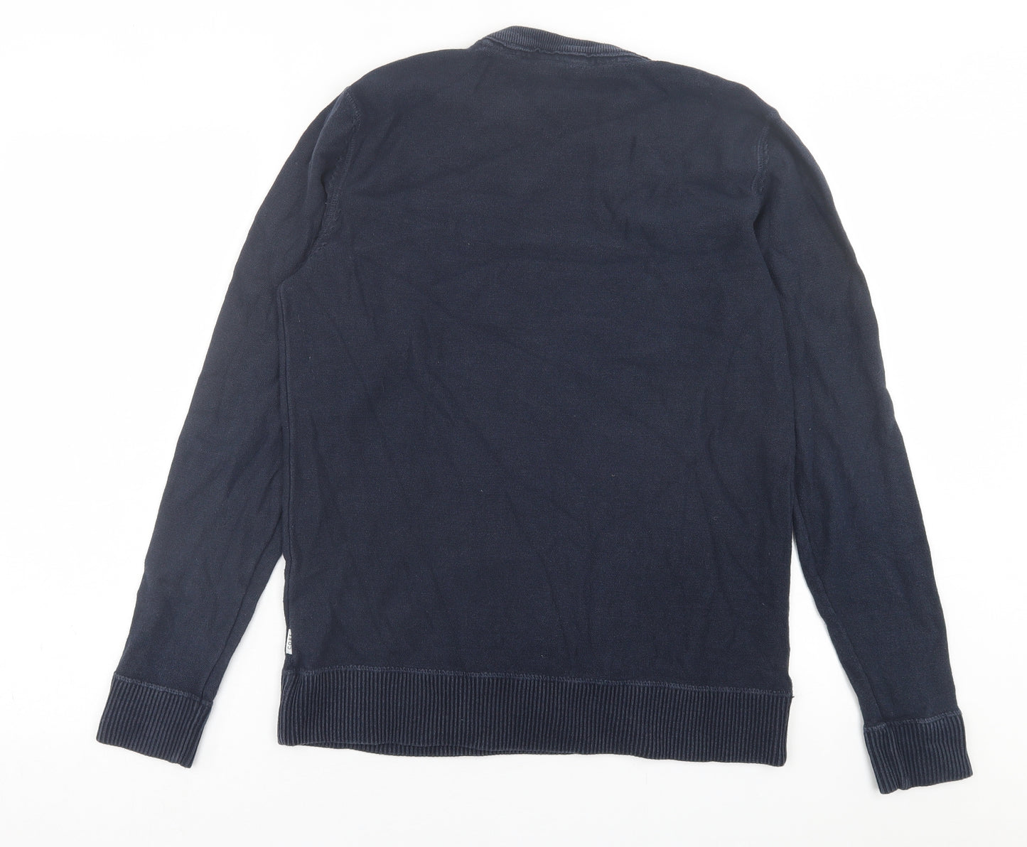 JACK & JONES Mens Blue Crew Neck  Cotton Pullover Jumper Size M