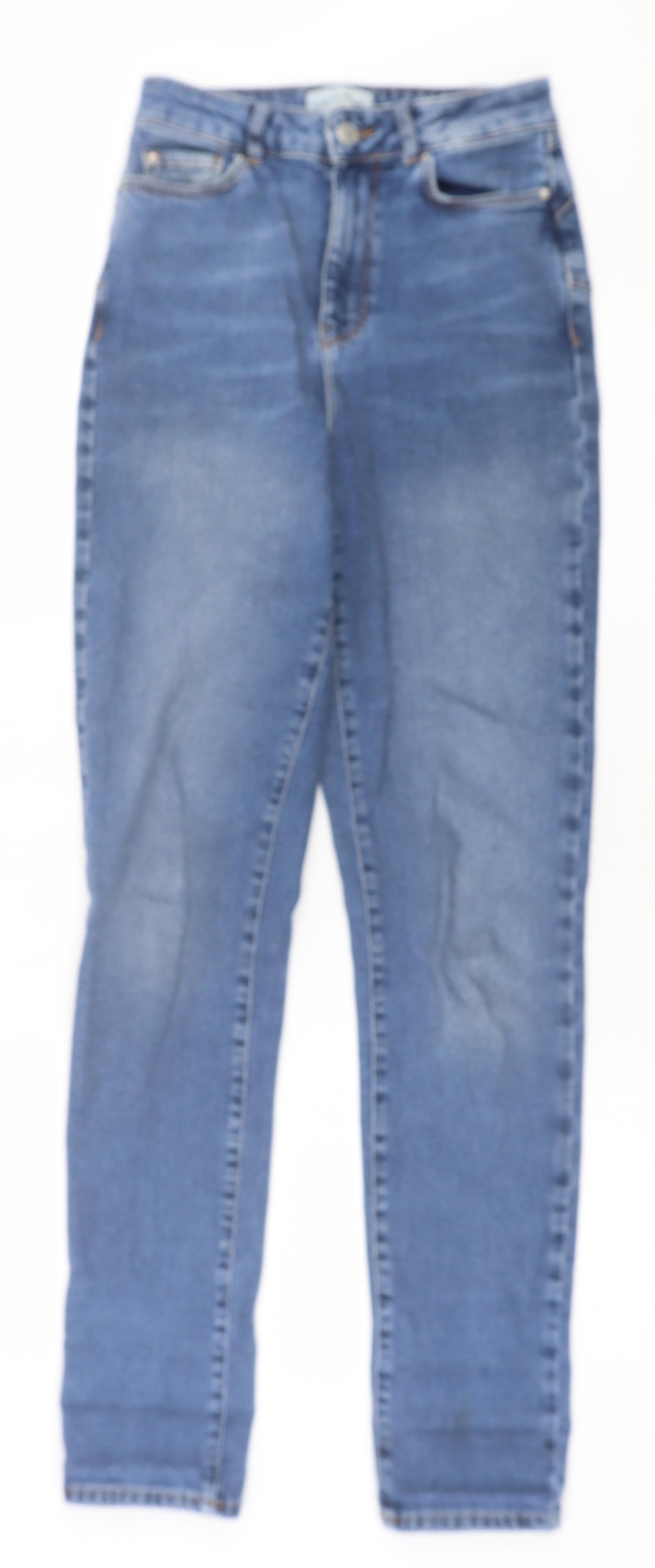 New Look Womens Blue  Cotton Mom Jeans Size 8 L33 in Regular Button - Lift & Shape