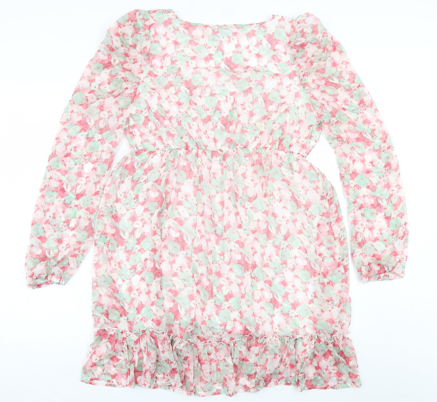 lillie rose Womens Pink Floral Polyester A-Line  Size M  V-Neck Pullover