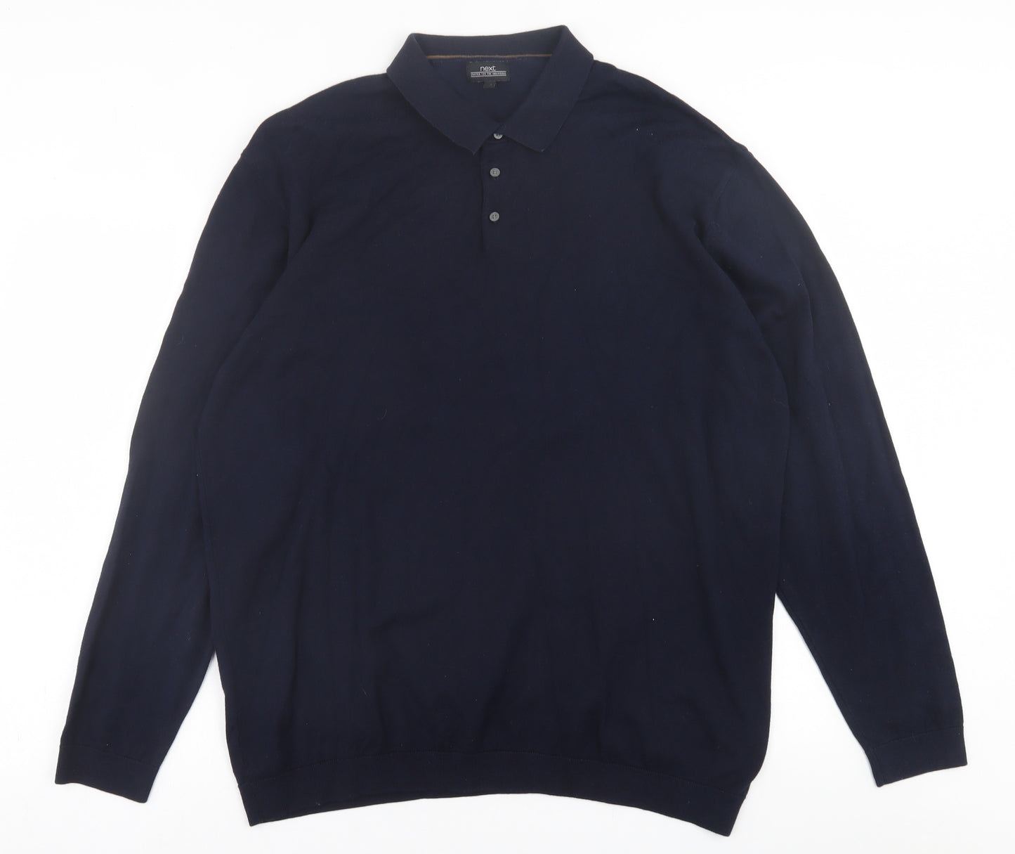 NEXT Mens Blue  Cotton  Polo Size 2XL Collared Button