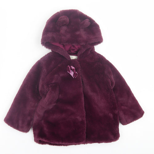 George Girls Purple   Jacket Coat Size 12-18 Months   Button