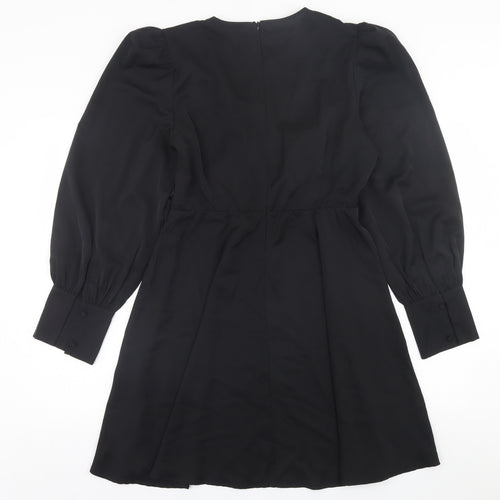 Girl in Mind Womens Black  Polyester A-Line  Size 14  V-Neck Zip