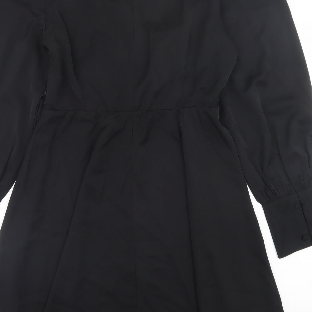 Girl in Mind Womens Black  Polyester A-Line  Size 14  V-Neck Zip