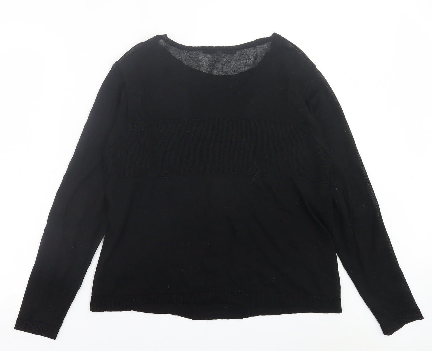 & Other Stories Womens Black  Viscose Basic T-Shirt Size L Crew Neck