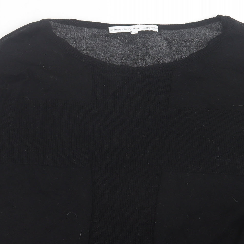 & Other Stories Womens Black  Viscose Basic T-Shirt Size L Crew Neck