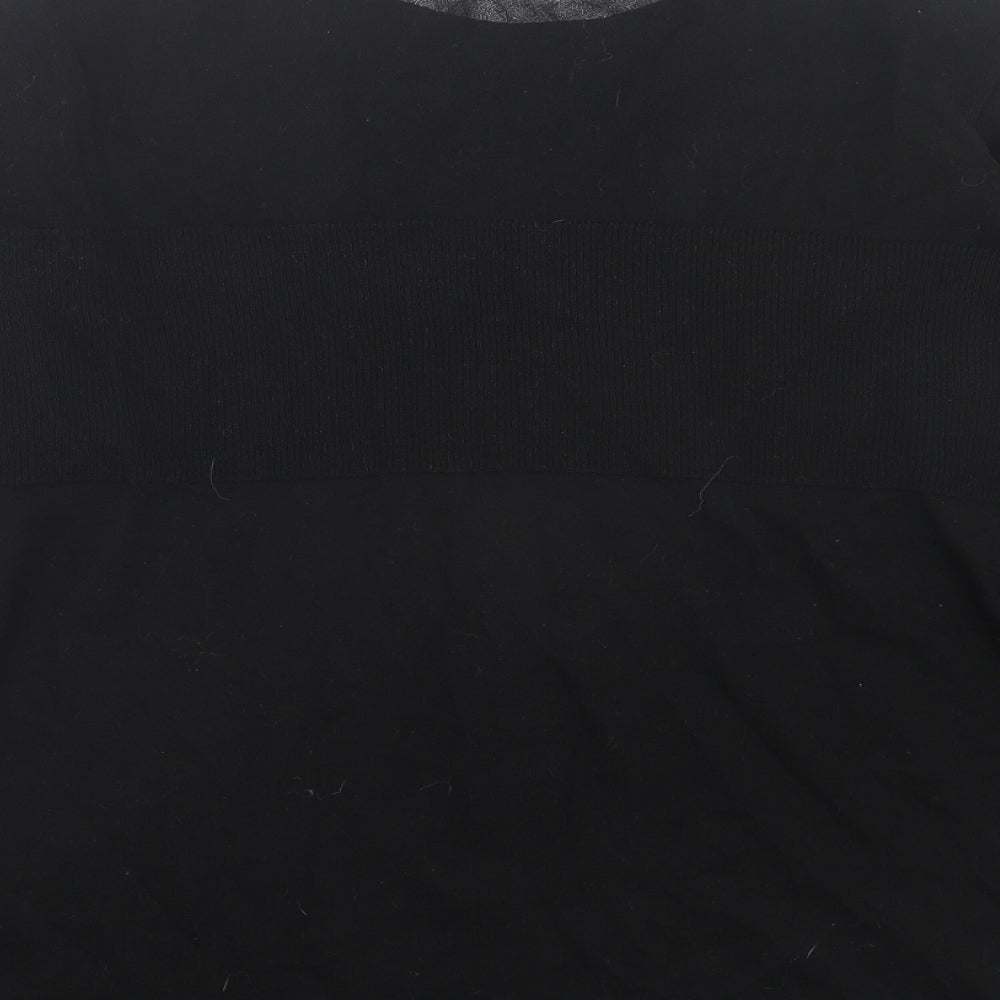 & Other Stories Womens Black  Viscose Basic T-Shirt Size L Crew Neck