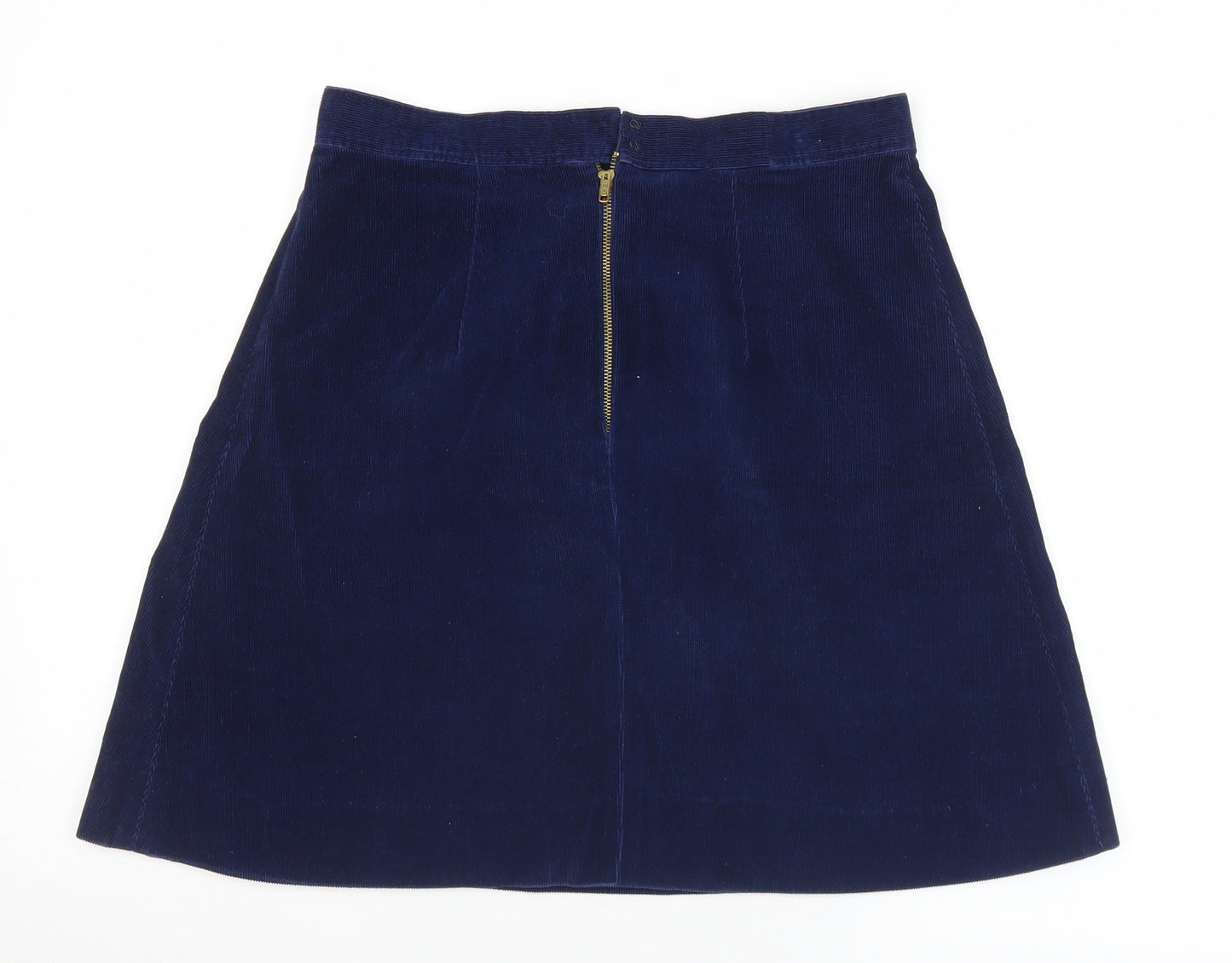 Preworn Womens Blue  Polyester A-Line Skirt Size 30 in   Hook & Eye