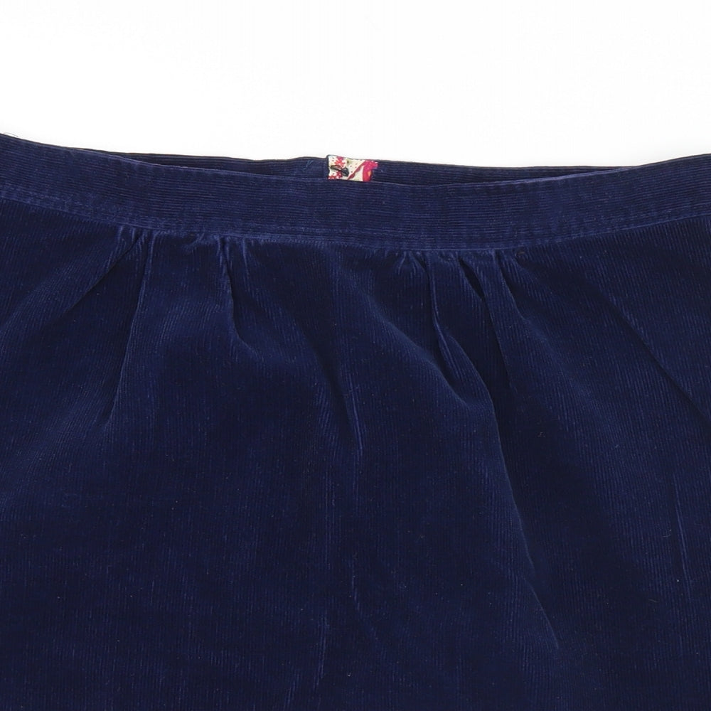 Preworn Womens Blue  Polyester A-Line Skirt Size 30 in   Hook & Eye