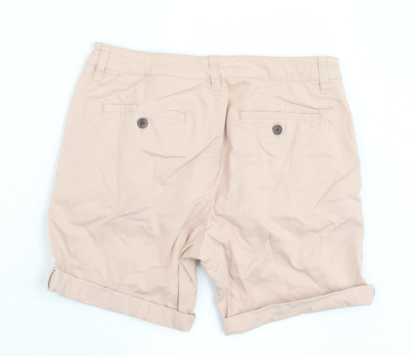 ASOS Womens Beige  Cotton Bermuda Shorts Size 30 in L8 in Regular Button