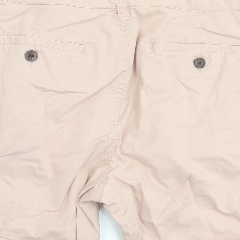 ASOS Womens Beige  Cotton Bermuda Shorts Size 30 in L8 in Regular Button