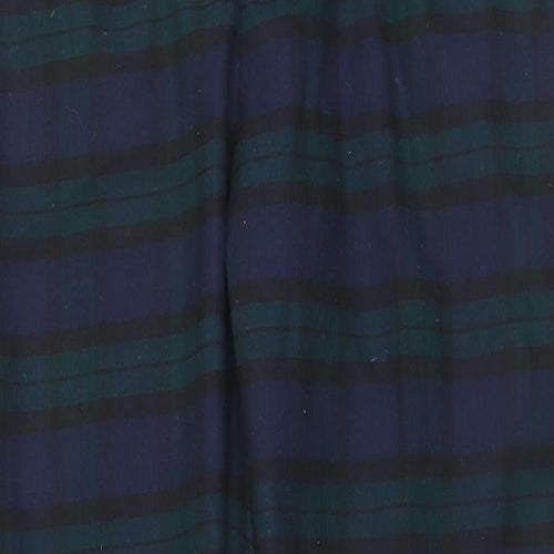 Burton Mens Green Plaid Polyester Trousers  Size 32 L28 in Regular Button