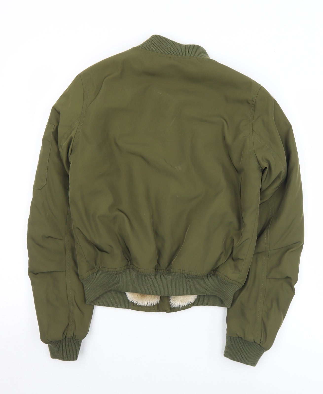 Missguided Womens Green   Bomber Jacket Coat Size 6  Zip