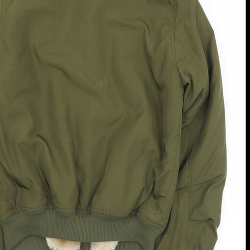 Missguided Womens Green   Bomber Jacket Coat Size 6  Zip