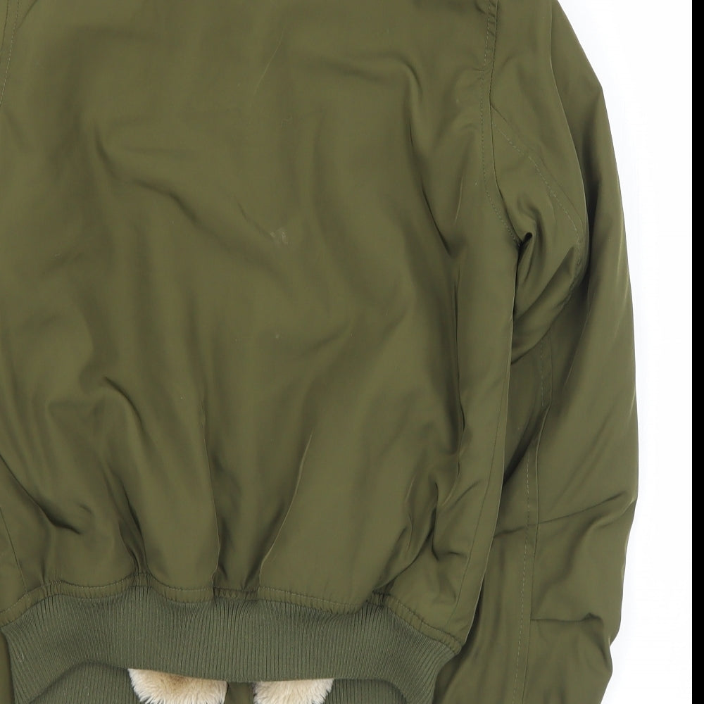 Missguided Womens Green   Bomber Jacket Coat Size 6  Zip