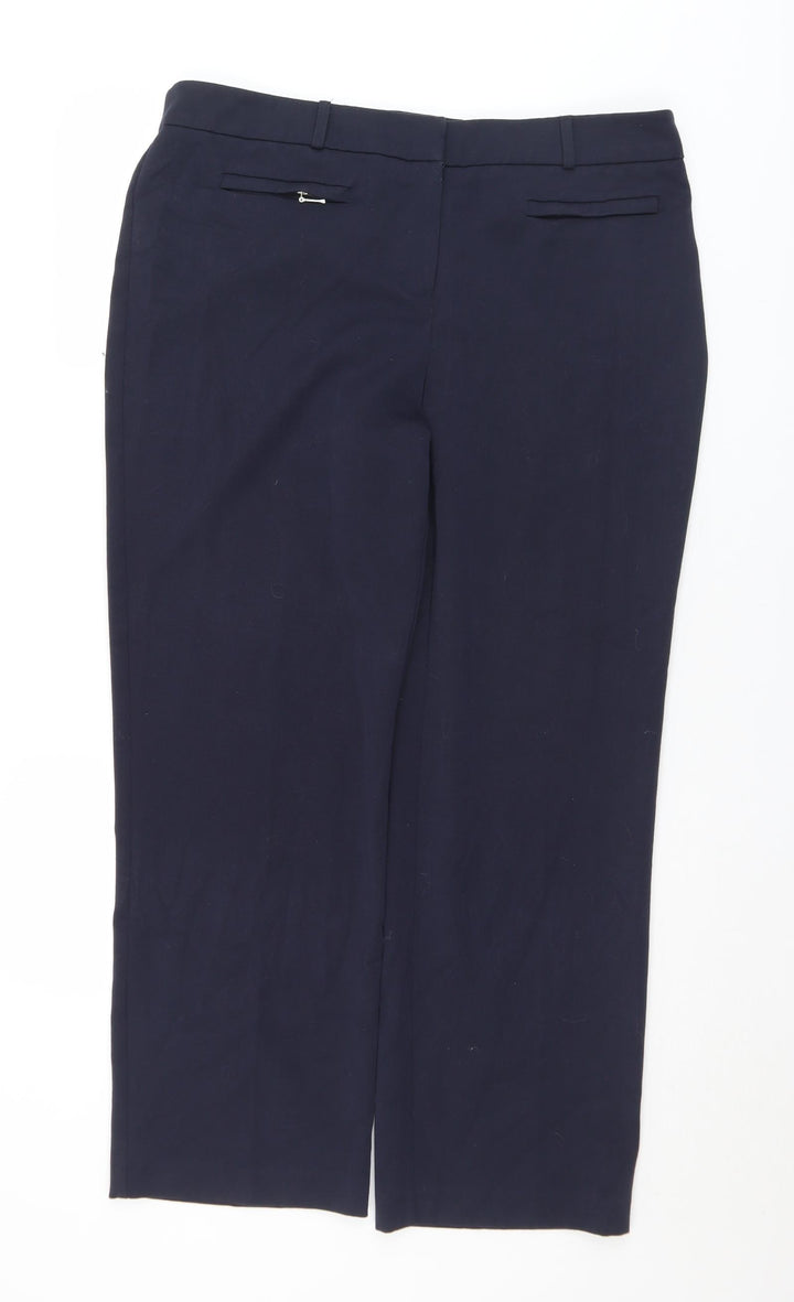 Arcadia Womens Blue Polyester Trousers Size 16 L29 in Regular Button