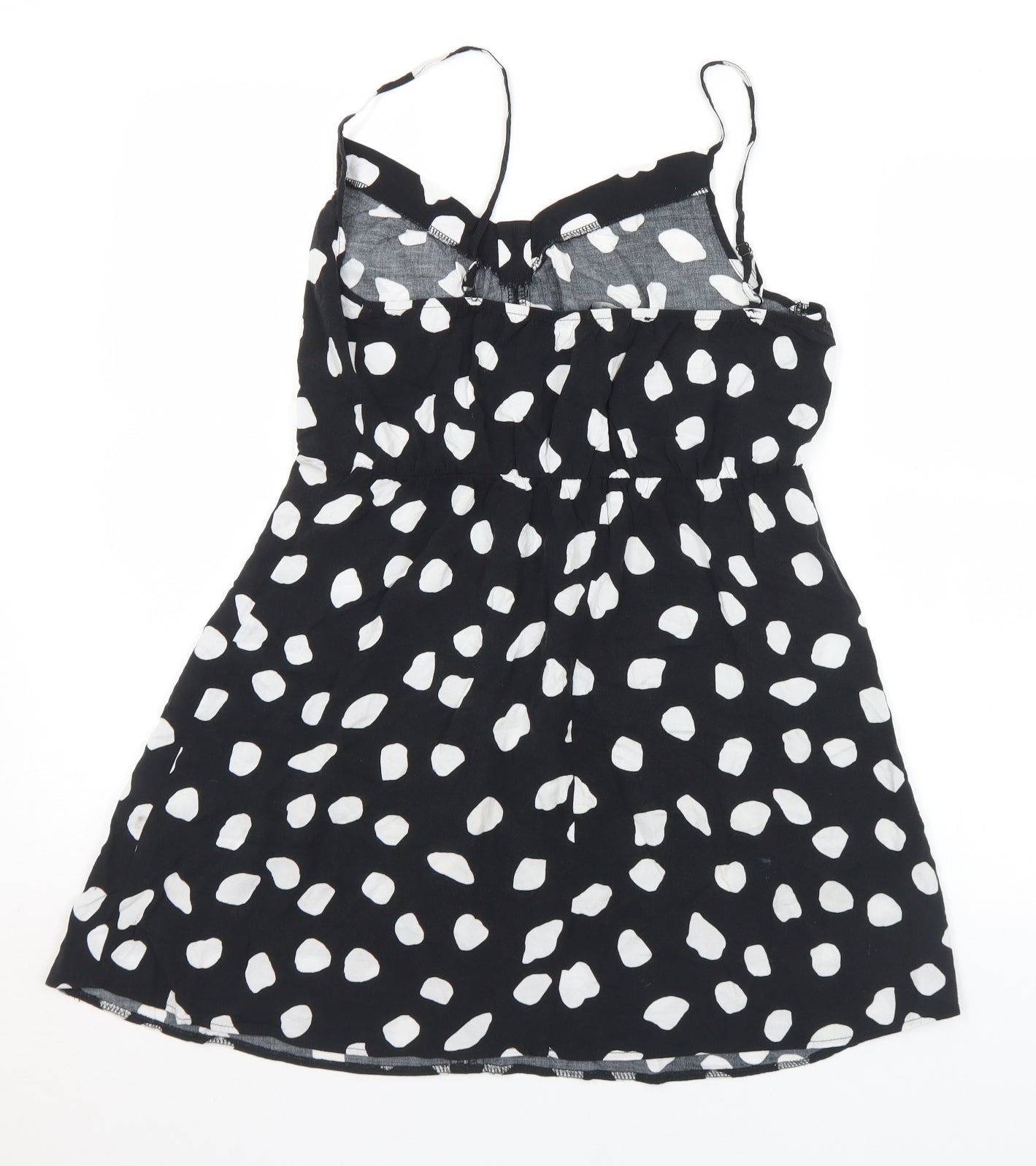 George Womens Black Geometric Viscose Camisole Tank Size 10 Round Neck
