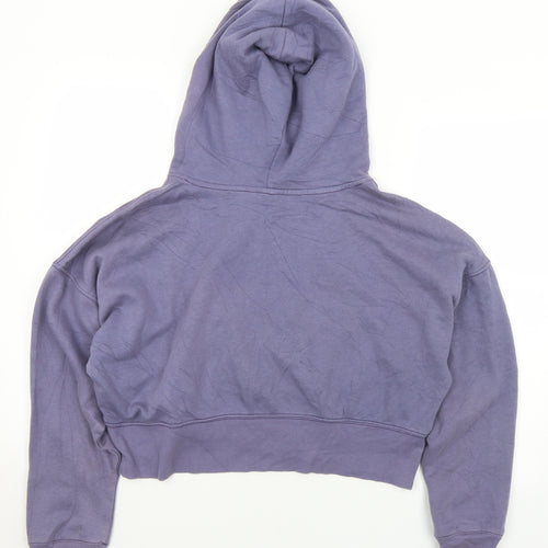 adidas Womens Purple  Cotton Pullover Hoodie Size 12   - Cropped