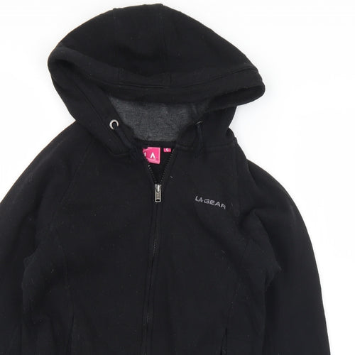 LA Gear Womens Black  Polyester Full Zip Hoodie Size 6  Zip