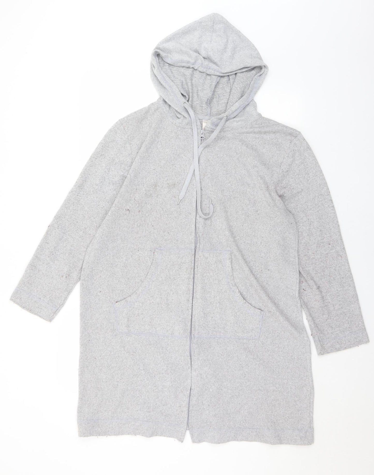 Peacocks Womens Grey  Polyester Full Zip Hoodie Size 14  Zip - 14/16