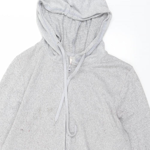 Peacocks Womens Grey  Polyester Full Zip Hoodie Size 14  Zip - 14/16