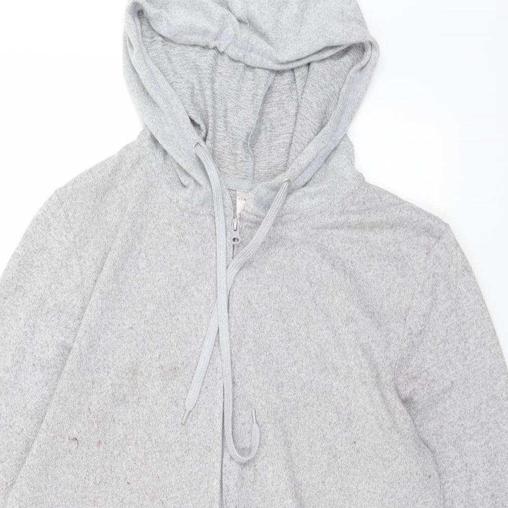 Peacocks Womens Grey  Polyester Full Zip Hoodie Size 14  Zip - 14/16