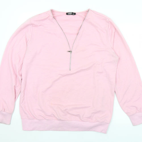 Lions Womens Pink  Polyester Pullover Sweatshirt Size 16  Zip