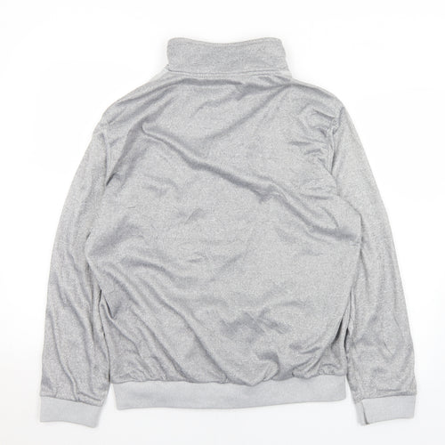Sports Mens Grey  Polyester Full Zip Sweatshirt Size M