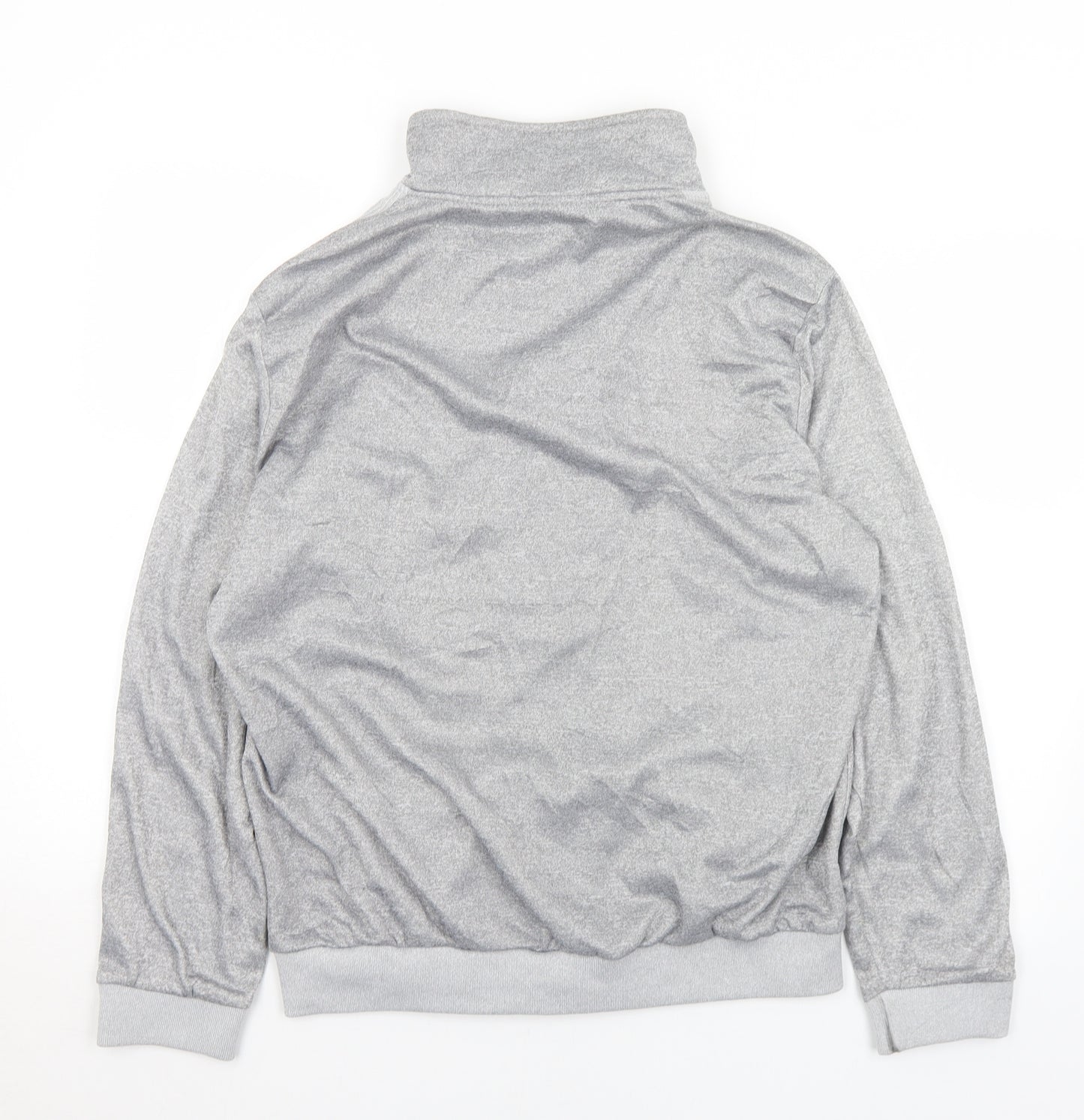 Sports Mens Grey  Polyester Full Zip Sweatshirt Size M