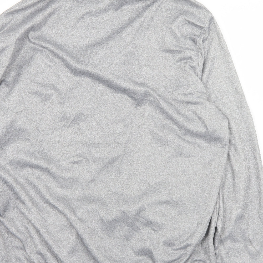 Sports Mens Grey  Polyester Full Zip Sweatshirt Size M
