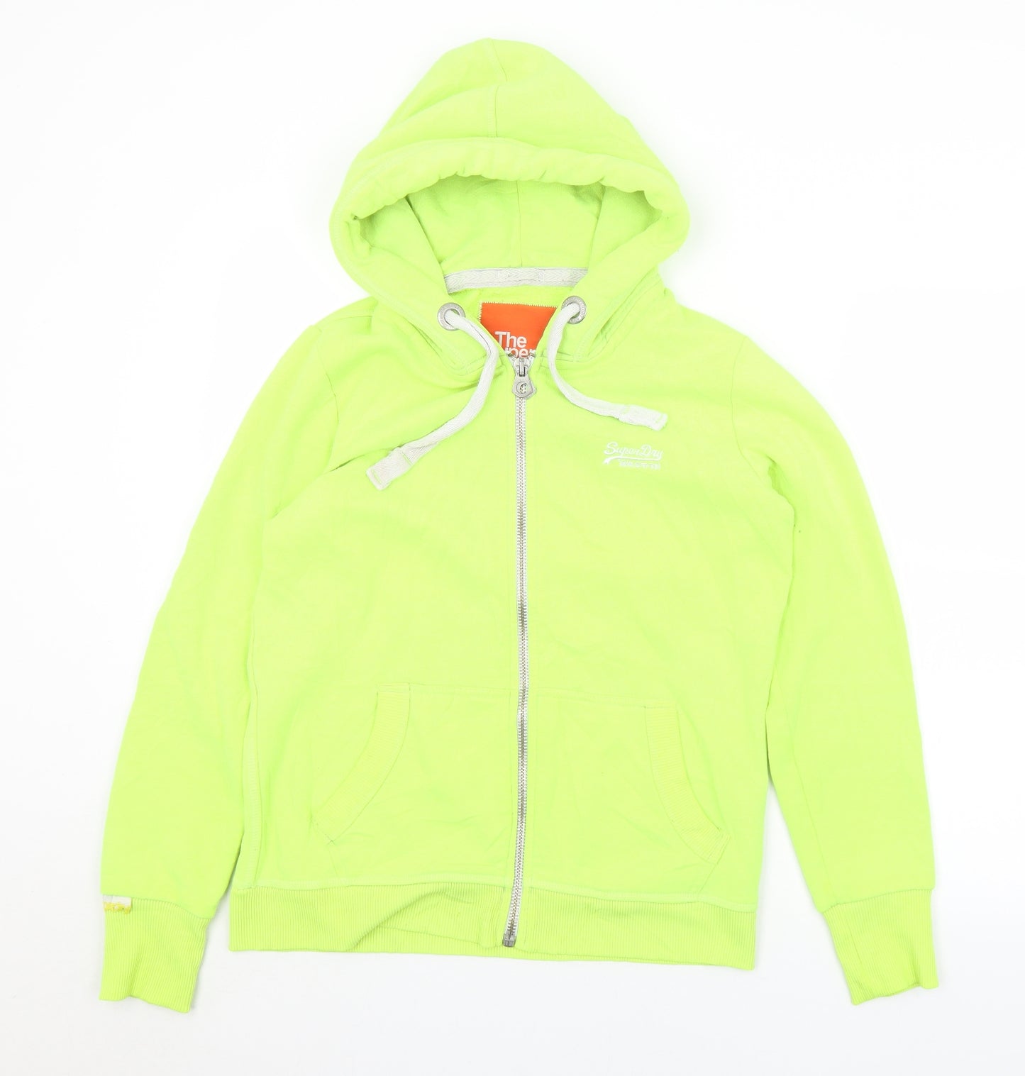 Superdry Mens Yellow  Cotton Full Zip Hoodie Size L