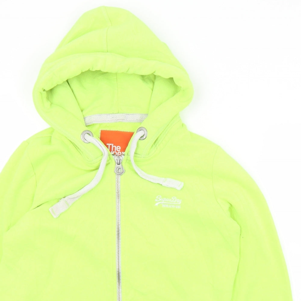 Superdry Mens Yellow  Cotton Full Zip Hoodie Size L