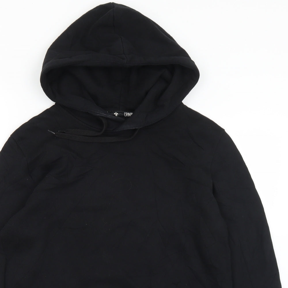 Criminal Damage Mens Black  Cotton Pullover Hoodie Size L