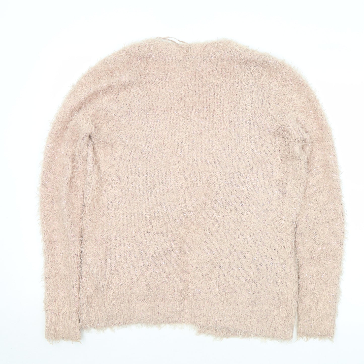 Heart &  Soul Womens Pink Collared  Polyester Cardigan Jumper Size 12