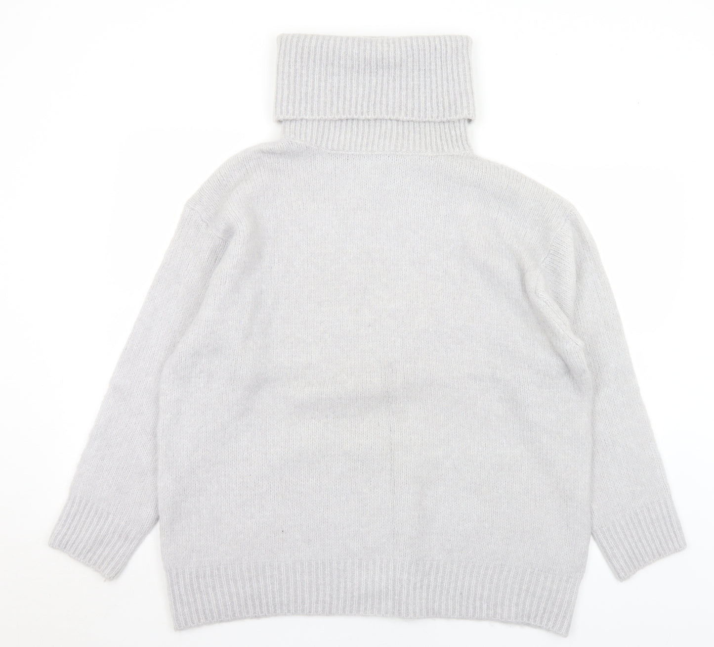 Zara Womens Grey Roll Neck  Acrylic Pullover Jumper Size S